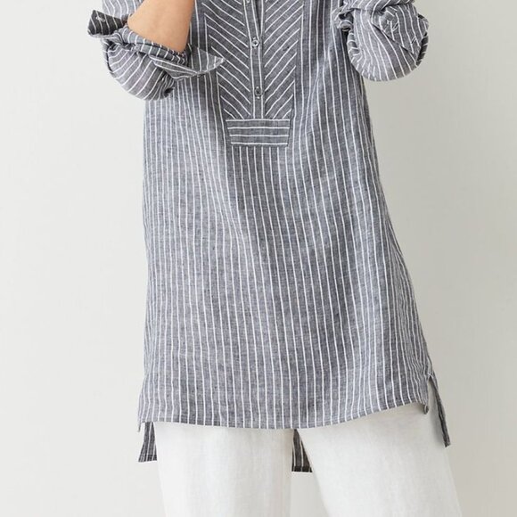 J. JILL love linen plus mixed stripes tunic top (4X) - Picture 2 of 16
